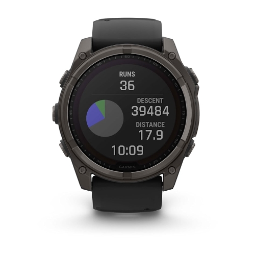 Смарт-часы Garmin Fenix 8 Solar Sapphire титановый угольно-серый DLC, черный 51мм