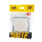 Розетка 1-местная IEK BRITE РСбш10-3-БрЖ с заземлением, с защитными шторками и крышкой, 16А, IP20, жемчуг