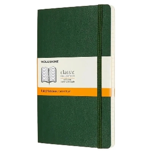 Блокнот Moleskine CLASSIC SOFT QP616K15 Large 130х210 мм 192 стр. линейка мягкая обложка зеленый