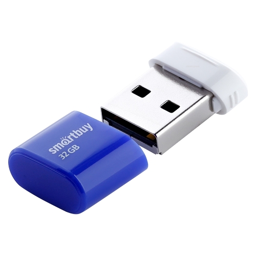 Флешка USB Smartbuy LARA Blue (SB32GBLARA-B), 32Gb, USB 2.0, R/W 15/5, синий/белый