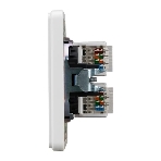 Розетка Kranz ROUND компьютерная двойная RJ45+RJ45 кат6 с/у перламутр