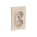 Розетка 2-м AtlasDesign с заземл. 16А в сборе беж. SchE ATN000224
