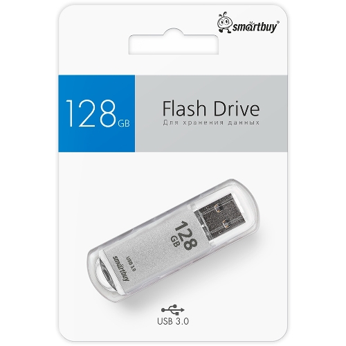 Флешка USB Smartbuy V-Cut Silver (SB128 GbVC-S3), 128Gb, USB 3.0, R/W 75/30, серебристый