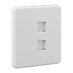 Розетка Kranz ROUND компьютерная двойная RJ45+RJ45 кат6 с/у перламутр