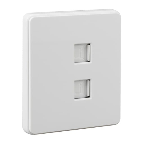 Розетка Kranz ROUND компьютерная двойная RJ45+RJ45 кат6 с/у перламутр