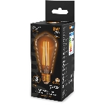 Лампа светодиодная филаментная Gauss Filament ST64 8Вт цок.: E27 эдисон 220B св. свеч. бел. теп. (упак.: 10 шт)