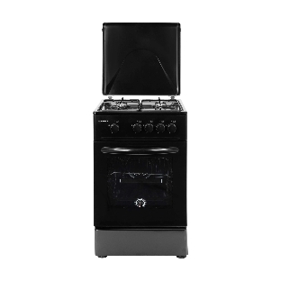 Плита газовая Kraft KF-FSK5301GbL черный, конфорок 4 газовых, духовка 58 л, 50 см x 85.5 см x 55.6 см