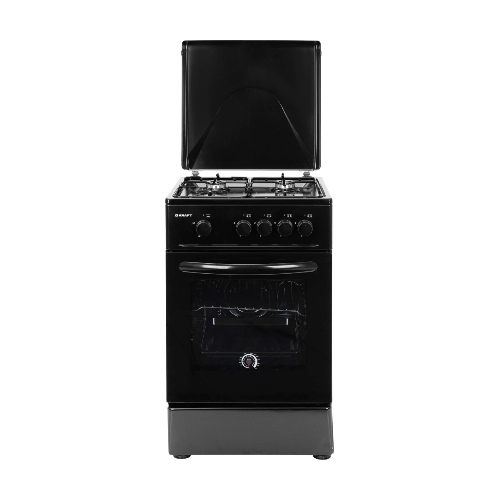 Плита газовая Kraft KF-FSK5301GbL черный, конфорок 4 газовых, духовка 58 л, 50 см x 85.5 см x 55.6 см