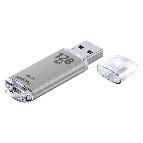 Флешка USB Smartbuy V-Cut Silver (SB128 GbVC-S3), 128Gb, USB 3.0, R/W 75/30, серебристый