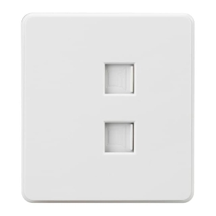 Розетка Kranz ROUND компьютерная двойная RJ45+RJ45 кат6 с/у перламутр