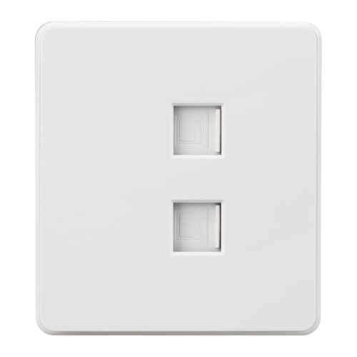 Розетка Kranz ROUND компьютерная двойная RJ45+RJ45 кат6 с/у перламутр