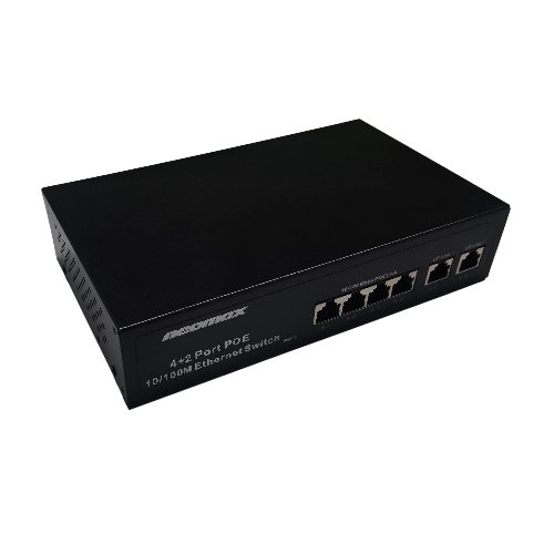 Коммутатор неуправляемый NEOMAX NMS-106PoE-100-S, 6 портов 100 Mbps, 4xPoE, металл
