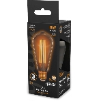 Лампа светодиодная филаментная Gauss Filament ST64 8Вт цок.: E27 эдисон 220B св. свеч. бел. теп. (упак.: 10 шт)
