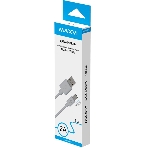 Кабель Maxvi MC-01L white USB-A - microUSB, 2A ток макс. нагрузки 2А, макс. напряжение 5V; стандарт USB 2.0; длина разъема microUSB 8,9 мм, длина кабеля 1м, материал PVC, белый