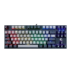 Клавиатура проводная механическая Gembird KB-G600, 87кл, Rainbow, красн.свитчи, 1.8м, черная