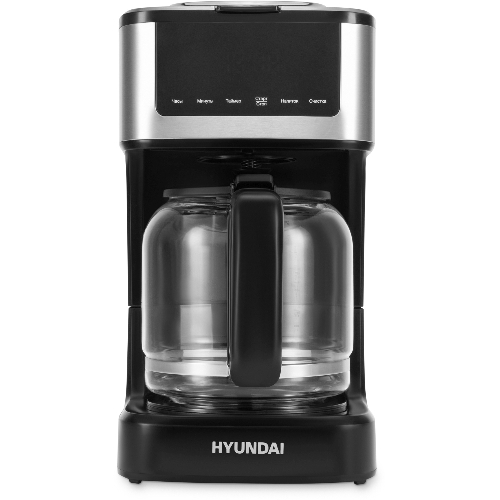 Кофеварка капельная Hyundai HYD-1212 черный/серебристый, исп. кофе - молотый, 1.8 л, 900 Вт.