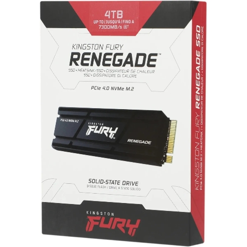 Накопитель SSD Kingston Fury Renegade, 4Tb, PCIe 4.0 x4, M.2 2280, NVMe, R/W 7300/7000, с радиатором