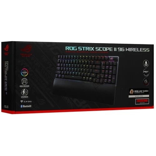 Клавиатура ASUS Strix Scope II 96 гибридная, Bluetooth, радиоканал, чёрный