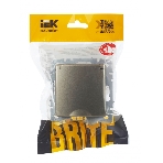 Розетка 1-местная BRITE IEK РСбш10-3-БрШ (BR-R16-16-K37) с заземлением, с защитными шторками и крышкой, 16А, IP20, шампань