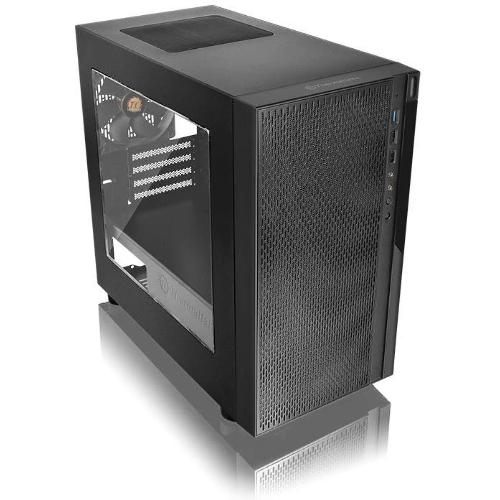 Компьютерный корпус Thermaltake Versa H18 Window черный без БП mATX 2xUSB 2.0 1xUSB 3.0 audio bott PSU