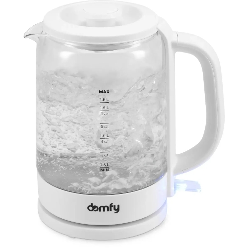 Чайник электрический Domfy DSW-EK304 1.7л. 2200Вт белый (корпус: стекло)