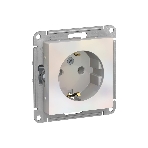 Механизм розетки 1-м СП AtlasDesign с заземл. 16А жемчуг SchE ATN000443