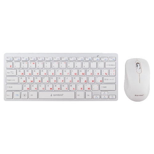 Комплект клавиатура+мышь Gembird KBS-7001-RU беспроводной, USB, 1600 DPI, белый