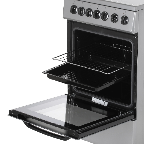 Плита электрическая Beko FFSE57114GS серебристый, конфорок 4 шт, духовка 55 л, 50 см x 85 см x 60 см