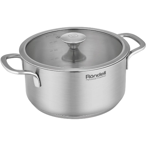 Кастрюля Rondell Modern RDS-1748, 4.8л, 24см, с крышкой, стальной