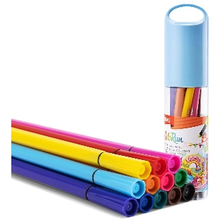 Фломастеры Deli EC156-12 ColoRun 12 цветов, пластиковая туба