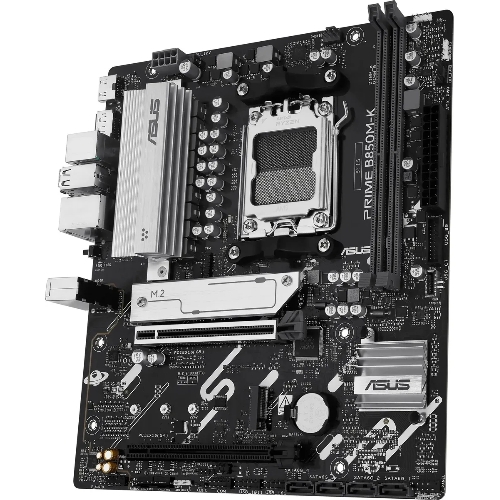 Материнская плата ASUS PRIME B850M-K, AM5, AMD B850, 2xDDR5, 4xSATA, 2xM.2, 1xPCIe 5.0 x16, 1xPCIe 4.0 x8, 1xDP (v1.4), 1xHDMI (v2.1), 1x2.5Gb LAN, 2xUSB-A 10Gbps, 2xUSB-A 5Gbps, 4xUSB-A 2.0, 3x3.5 мм, 7.1, mATX