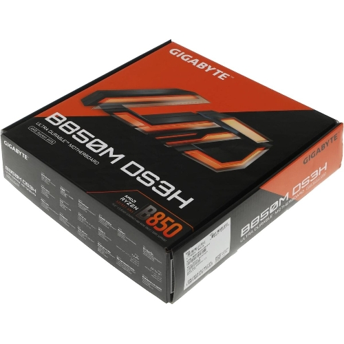 Материнская плата Gigabyte B850M DS3H, AM5, AMD B850, 4xDDR5, 4xSATA, 2xM.2, 1xPCIe 5.0 x16, 1xPCIe 3.0 x4, 1xHDMI, 2xDP, 1x 2.5Gb LAN, 3xUSB-A 3.2 Gen 1, 1xUSB-A 3.2 Gen 2, 4xUSB-A 2.0, 1xUSB-C 3.2 Gen 2, 3x3.5 мм, 7.1, mATX