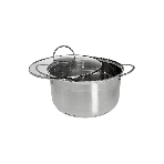 Кастрюля WEBBER BE-349/2 4,8 л, 22 см, из нержавеющей стали со стеклянной крышкой