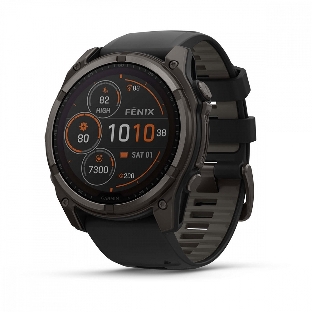 Смарт-часы Garmin Fenix 8 Solar Sapphire титановый угольно-серый DLC, черный 51мм