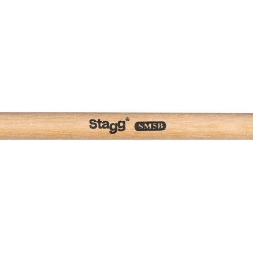 Барабанные палочки STAGG SM5B деревянные, размер 5B, материал клен, 2 шт., подобранная пара по весу, цвету и звучанию, размеры (в упаковке) 410х20х20 мм, вес (в упаковке) 0,1 кг
