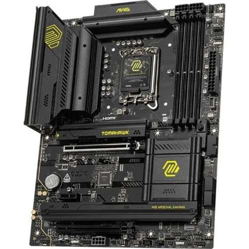 Материнская плата MSI MAG B860 TOMAHAWK WIFI, LGA 1851, Intel B860, 4xDDR5, 4xSATA, 3xM.2, 1xPCIe 4.0 x4, 1xPCIe 5.0 x16, 1xDP, 1xHDMI, 1xUSB-C, 1x 5Gb LAN, 4xUSB-A 2.0, 4xUSB-A 3.2 Gen 2, 7.1, 2x3.5 мм, TOSLINK, ATX