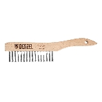 Щетка зачистная Denzel 3-х рядная, прямая проволока из нержавеющей стали с деревянной ручкой, EFP