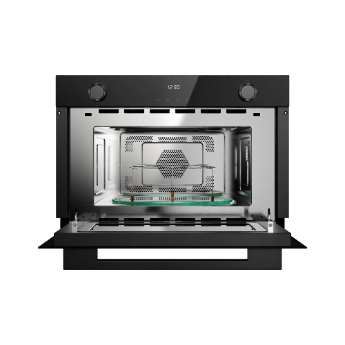 Встраиваемая микроволновая печь Kuppersberg HMW 611 BB, High-Tech, 34 л, поворотное/сенсорное управление, мощность 900 Вт, 5 уровней мощности, 10 автоматических программ, размораживание, гриль, конвекция, поворотный стол, черный