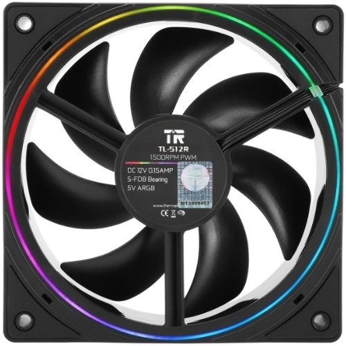 Кулер для корпуса Thermalright TL-S12R Reverse (120x120x25mm, 4-pin PWM, ARGB, 47.6CFM, 23.2dBA, 1500RPM, черный)