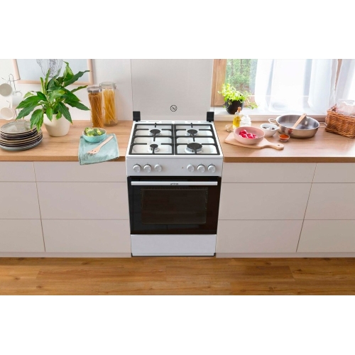 Плита комбинированная Gorenje GK6A20WF белый, конфорок 4 газовых, духовка 65 л, 60 см x 85 см x 60 см