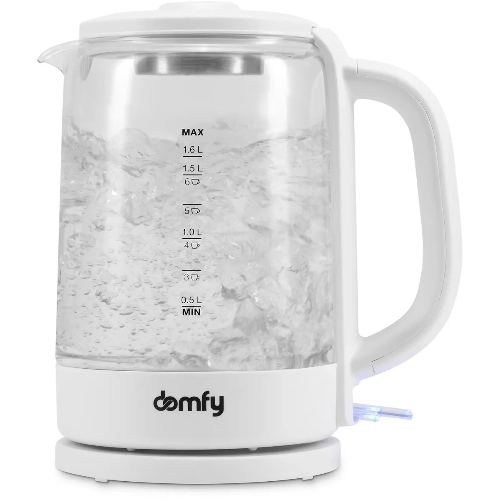 Чайник электрический Domfy DSW-EK304 1.7л. 2200Вт белый (корпус: стекло)
