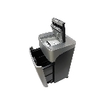 Шредер Office Kit SA375 серый/черный с автоподачей (секр.P-4) фрагменты 375лист. 42лтр. скрепки скобы пл.карты CD