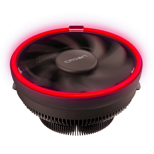 Кулер для процессора Crown CM-1150PWM RED v2 черный, 105 мм, алюминий, 1800 об/мин, 26.3 дБ, 4 pin, 115 Вт, 70 мм