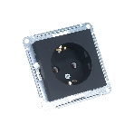 Механизм розетки 1-м СП AtlasDesign с заземл. 16А карбон SchE ATN001043