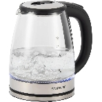 Чайник электрический Starwind SKG4777 1.8 л, 2000 Вт, черный/прозрачный (корпус: стекло)