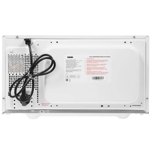 Микроволновая печь BBK 25MWS-970T/WB белый, 25 л, 900 Вт, переключатели - кнопки, поворотный механизм