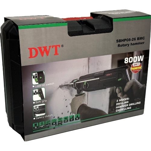 Перфоратор DWT SBHP08-26 BMC, SDS-plus, 800 Вт, 2,8 Дж, от сети