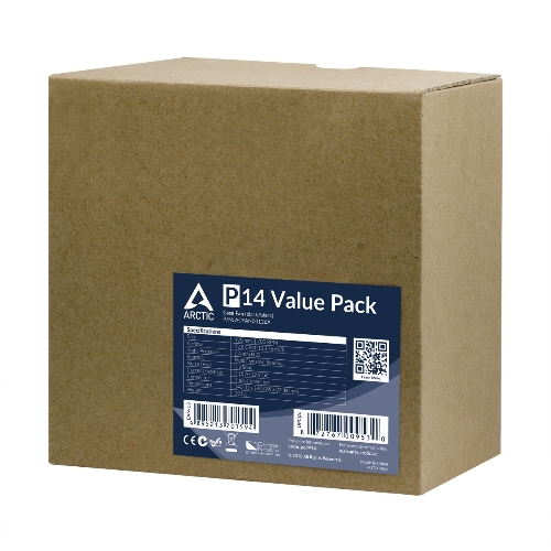 Вентилятор для корпуса Arctic P14 Value Pack черный, 140 мм, 1700 об/мин, 24.5 дБ, 3 pin