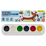 Краски акварельные Silwerhof 961139-06 Веселые друзья, медовые, 6 цветов, без кисти, картонная коробка