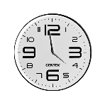Часы настенные Centek СТ-7101 White 30 см диам., круг, объемные цифры, плавный ход